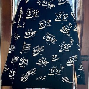 Coca-Cola All Over Language Unisex Hoodie Black/ White Unisex Sz 2 Xlg sku 3380